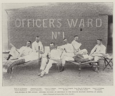 Our Success in the Soudan, Officers wounded at Omdurman in the English Military Hospital at Abadia by English Photographer