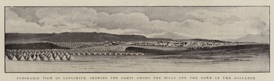 Panoramic View of Ladysmith, showing the Camps among the Hills and the Town in the Distance by English Photographer