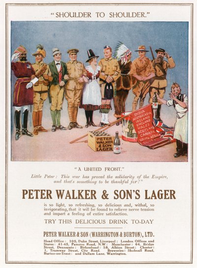 Peter Walker and Sons Lager. Advertisement by English Photographer
