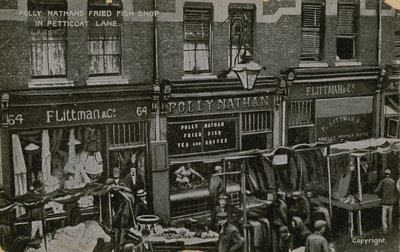 Polly Nathans Fried Fish Shop, Petticoat Lane, London by English Photographer