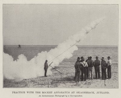 Practice with the Rocket Apparatus at Skagerrack, Jutland by English Photographer