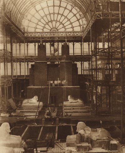 Preparations for the Erection of the Colossi of Aboo Simbel by English Photographer