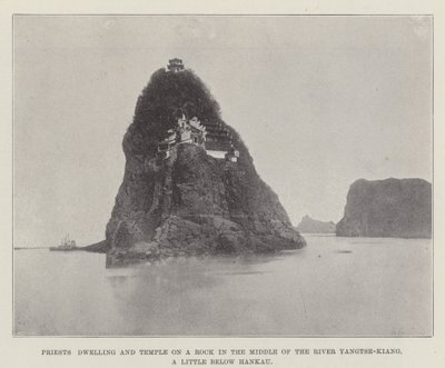 Priests Dwelling and Temple on a Rock in the Middle of the River Yangtse-Kiang, a Little below Hankau by English Photographer