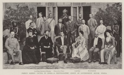 Prince Albert Victor in India, a Photographic Group at Government House, Poona by English Photographer