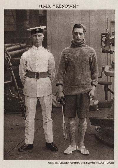 Prince of Wales with his orderly aboard HMS Renown by English Photographer