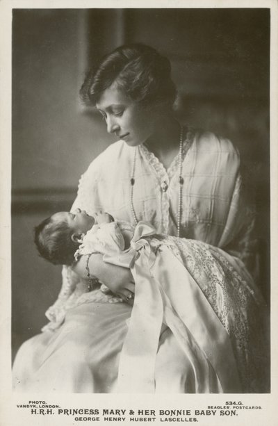 Princess Mary, Viscountess Lascelles, with Her Eldest Son, George by English Photographer