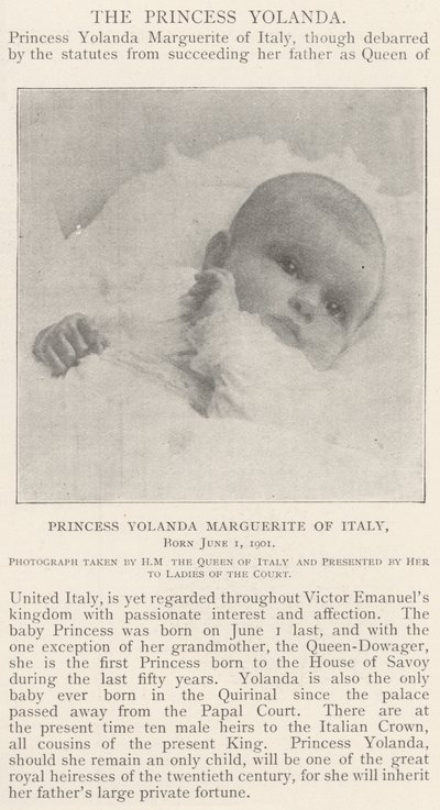 Princess Yolanda Marguerite of Italy, Born 1 June 1901 by English Photographer