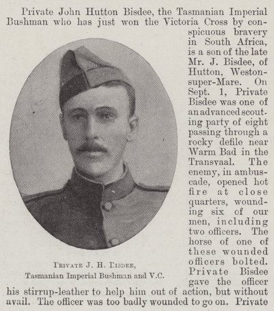 Private J H Bisdee, Tasmanian Imperial Bushman and VC by English Photographer