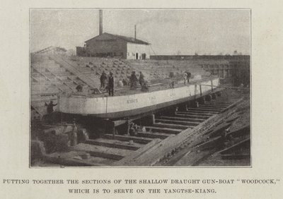 Putting together the Sections of the Shallow Draught Gun-Boat Woodcock, which is to serve on the Yangtse-Kiang by English Photographer