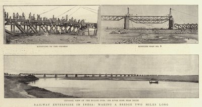 Railway Enterprise in India, making a Bridge Two Miles Long by English Photographer