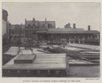 Railway Station at Bognor, Partly Wrecked by the Gale by English Photographer