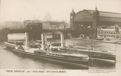 Royal Sovereign and Koh-I-Noor off London Bridge by English Photographer