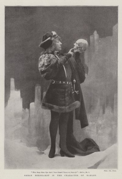 Sarah Bernhardt in the Character of Hamlet by English Photographer