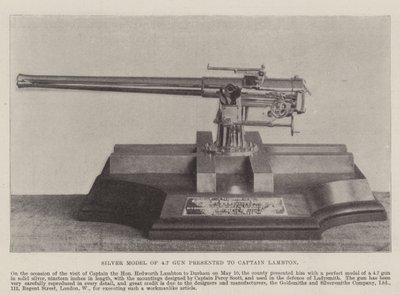 Silver Model of 4.7 Gun presented to Captain Lambton by English Photographer