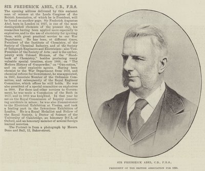 Sir Frederick Abel, CB, FRS, President of the British Association for 1890 by English Photographer