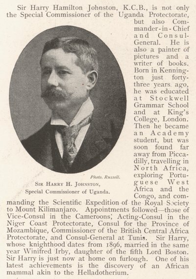 Sir Harry H Johnston, Special Commissioner of Uganda by English Photographer