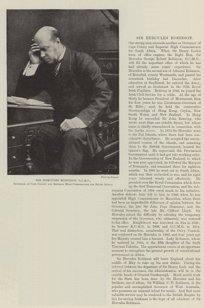 Sir Hercules Robinson, GCMG, Governor of Cape Colony and Imperial High Commissioner for South Africa by English Photographer