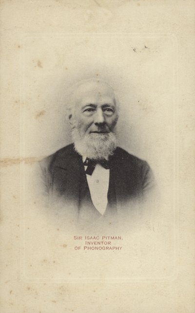 Sir Isaac Pitman (1813-1897), English inventor of Pitman shorthand writing by English Photographer