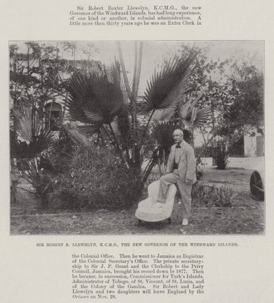Sir Robert B Llewelyn, KCMG, the New Governor of the Windward Islands by English Photographer