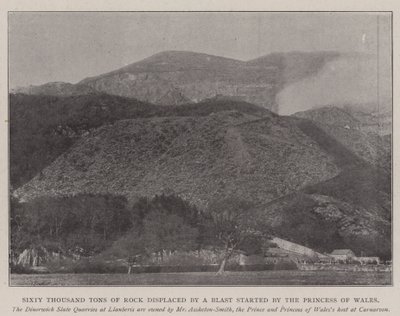 Sixty Thousand Tons of Rock displaced by a Blast started by the Princess of Wales by English Photographer