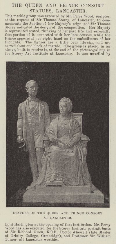 Statues of the Queen and Prince Consort at Lancaster by English Photographer