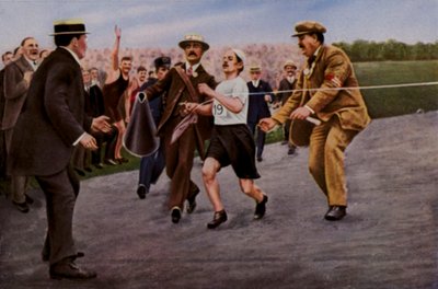 Dorando Pietri Helped Across the Finish Line at the 1908 Olympics by English Photographer