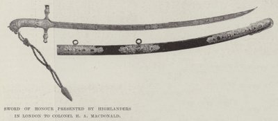 Sword of Honour Presented by Highlanders in London to Colonel H A MacDonald by English Photographer