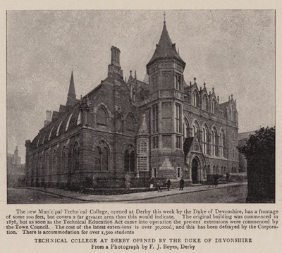 Technical College at Derby opened by the Duke of Devonshire by English Photographer