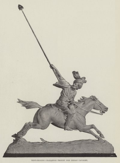 Tent-Pegging Challenge Trophy for Indian Cavalry by English Photographer