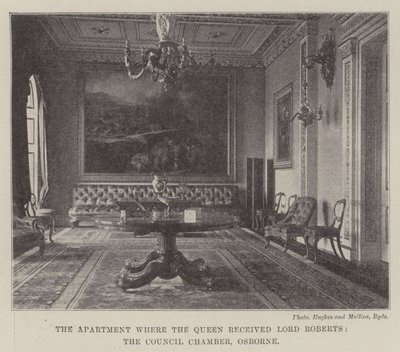 The Apartment where the Queen received Lord Roberts, the Council Chamber, Osborne by English Photographer