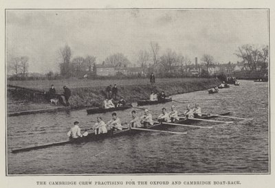 The Cambridge Crew Practising for the Oxford and Cambridge Boat Race by English Photographer