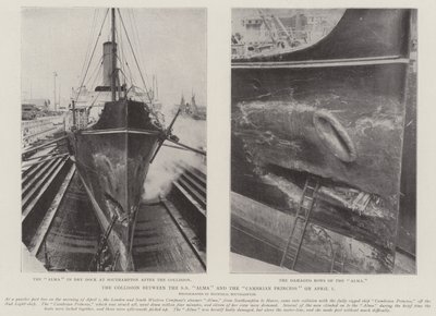 The Collision Between the SS Alma and the Cambrian Princess on 1 April by English Photographer
