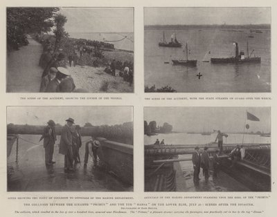The Collision between the Steamer Primus and the Tug Hansa on the Lower Elbe, 21 July, Scenes after the Disaster by English Photographer