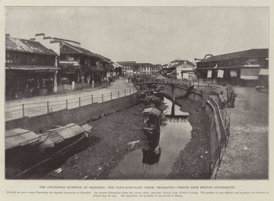 The Concession Question at Shanghai, the Yang-King-Pang Creek, Separating French from British Settlements by English Photographer