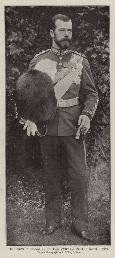 The Czar Nicholas II in the Uniform of the Scots Greys by English Photographer