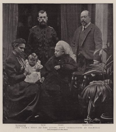 The Czars Visit to the Queen, Four Generations at Balmoral by English Photographer