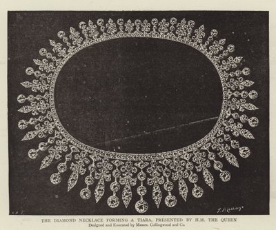 The Diamond Necklace forming a Tiara, presented by the Queen by English Photographer