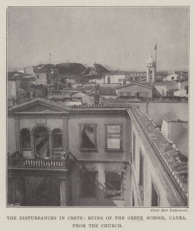 The Disturbances in Crete, Ruins of the Greek School, Canea, from the Church by English Photographer