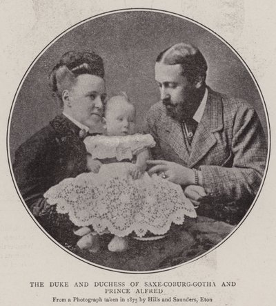 The Duke and Duchess of Saxe-Coburg-Gotha and Prince Alfred by English Photographer