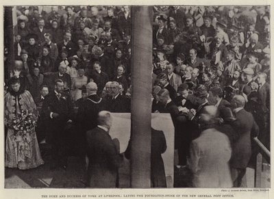 The Duke and Duchess of York at Liverpool, Laying the Foundation-Stone of the New General Post Office by English Photographer