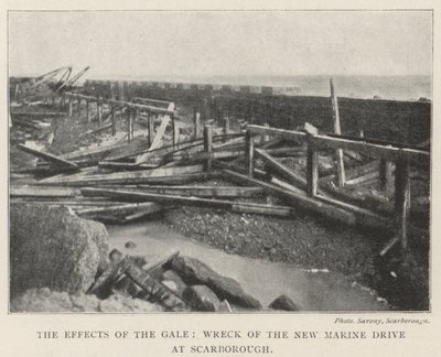 The Effects of the Gale, Wreck of the New Marine Drive at Scarborough by English Photographer
