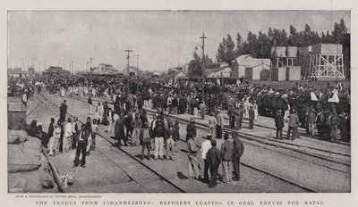The Exodus from Johannesburg, Refugees leaving in Coal Trucks for Natal by English Photographer