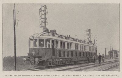 The Fastest Locomotive in the World, an Electric Car Capable of Running 110 Miles an Hour by English Photographer