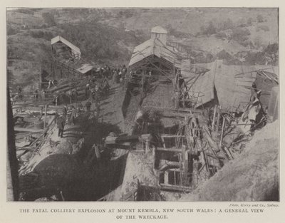 The Fatal Colliery Explosion at Mount Kembla, New South Wales, a General View of the Wreckage by English Photographer