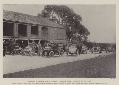 The First Automobile Race in England at Welbeck Abbey, preparing for the Start by English Photographer