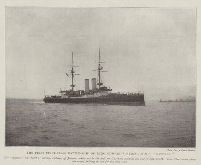 The First First-Class Battle-Ship of King Edwards Reign, HMS Russell by English Photographer