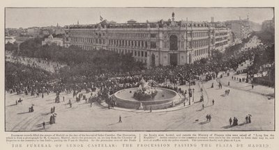 The Funeral of Senor Castelar, the Procession passing the Plaza de Madrid by English Photographer