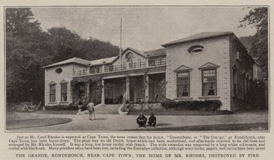 The Grange, Rondebosch, near Cape Town, the Home of Mr Rhodes, destroyed by Fire by English Photographer