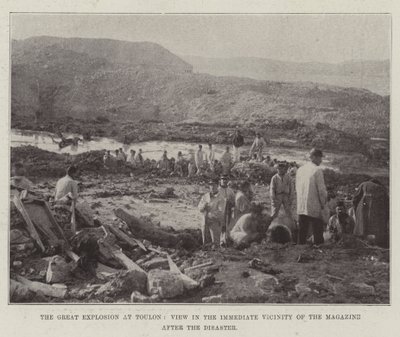 The Great Explosion at Toulon, View in the Immediate Vicinity of the Magazine after the Disaster by English Photographer