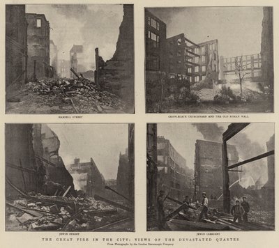 The Great Fire in the City, Views of the Devastated Quarter by English Photographer